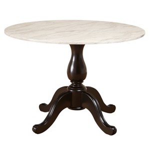 Enna Pedestal Dining Table White/Black - Angelo:HOME - 1 of 4