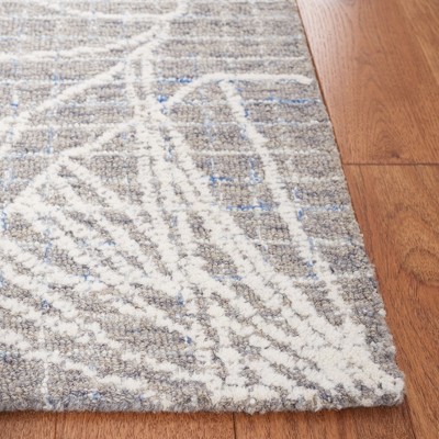 Beige and Ivory Floral Hand-Tufted Wool Area Rug 8' x 10'
