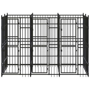 vidaXL Outdoor Dog Kennel Large Dog Crate Dog Cage Exercise Playpen Steel - 1 of 4