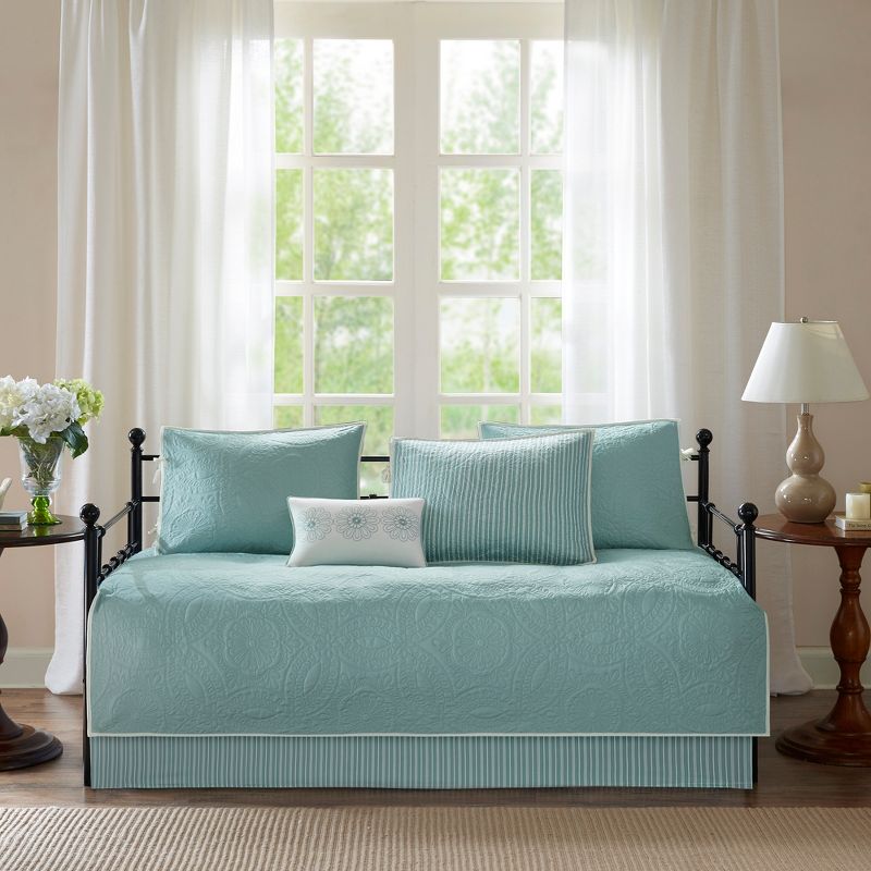 Blue Natalie Daybed Cover Set (75x39&#34;) 6pc, 3 of 8