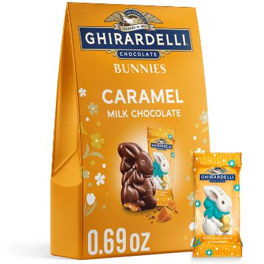 GHIRARDELLI Easter Milk Chocolate Candy Bunnies with Caramel Filling 2 piece bag - 0.69oz
