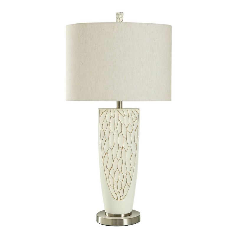 Bouleau Rustic Table Lamp Brown Cream Crackle Finish - StyleCraft, 1 of 8