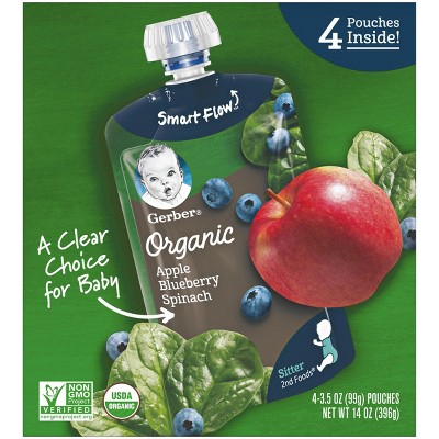 gerber organic apple blueberry spinach