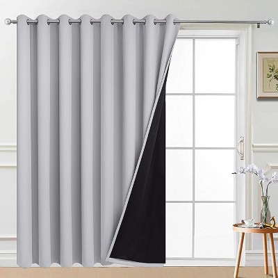 Yakamok Room Darkening Thermal Insulated Blackout Curtains for Bedroom (W100 x L96,Light Grey 1 Panel)