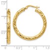 Black Bow Jewelry 3mm Textured Round Hoop Earrings in 14k Yellow Gold, 30mm(1 3/16 Inch) - 4 of 4