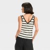 Women's Knit Openwork Tank Top - Universal Thread™ Black/White Striped - 2 of 3