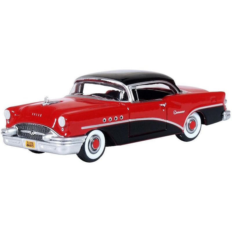 1955 Buick Century Carlsbad Black and Cherokee Red 1/87 (HO) Scale Diecast Model Car by Oxford Diecast, 2 of 4