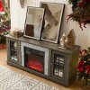 PAGED TV Stand with 18" Fireplace, Faux Stone Entertainment Console with 2-Door Storage & Adjustable Shelves, TV Stands for Living Room - 2 of 4