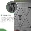 Outdoor Storage Shed with Lockable Door, Wooden Tool Storage Shed w/Detachable Shelves & Pitch Roof, Gray - 2 of 4