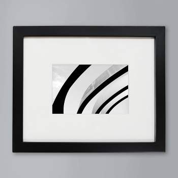 Matted to Ridged Profile with White Mat Wall Frame, Black, Sold by at Home