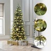 LuxenHome 6.5Ft Pre-Lit Green PE/PVC Artificial Pine Christmas Tree with Metal Stand - 2 of 4