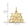 Black Bow Jewelry 14k Yellow Gold LIVE LOVE LAUGH Message Pendant - 4 of 4