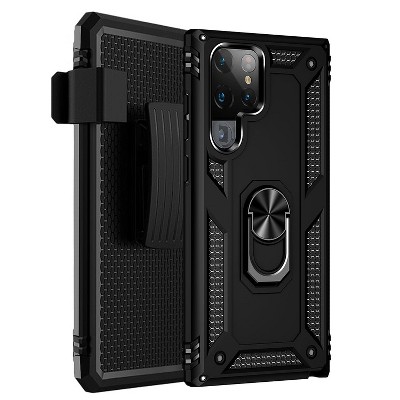 SaharaCase Military Kickstand Series Case for Samsung Galaxy S22 Ultra Black (CP00216)