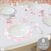 Big Dot of Happiness Pink Winter Wonderland Holiday Snowflake Birthday Party and Baby Shower Paper Charger and Table Decorations Chargerific Kit for 8 - 2 of 4