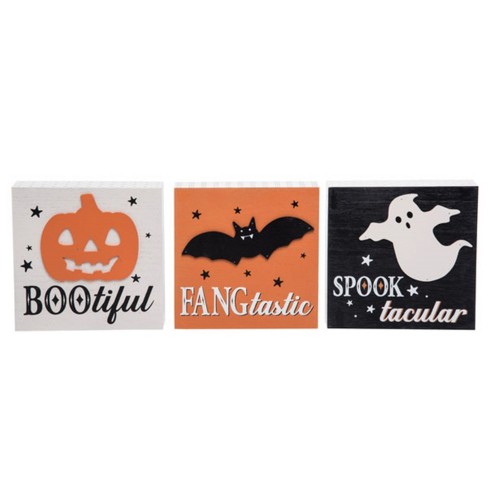 Transpac MDF Dimensional Halloween Sign Set of 3 Halloween Home Decorations - image 1 of 1