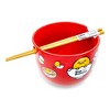 Silver Buffalo Sanrio Gudetama x Nissin Top Ramen 20-Ounce Noodle Bowl and Chopstick Set - 2 of 4