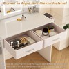 KTMBDW Vanity Desk with Mirror & Lights, Makeup Desk with 2 Drawers & Shelf, Hair Dryer Stand, 3 Lighting Modes, Dressing Table for Bedroom, White - 4 of 4