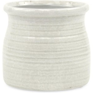 Cheung's Kifon White Curved Ceramic Pot - Medium - 1 of 3