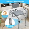 Sliding Shower Chair Tub Transfer Bench with 360°Swivel Seat,Anti-Slip Design,for Elderly and Disabled,Adjustable Height,450LBS,Gray - 4 of 4
