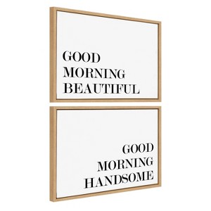 (Set of 2) 18" x 24" Sylvie Good Morning Framed Canvas by Maggie Price Natural - Kate & Laurel All Things Decor - 1 of 4