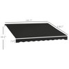 VisioGear Retractable Awning, 12'*10' Patio Awnings with Manual Crank Handle for Deck, Yard, Black, 141.7"*118.1"*59.1" - 3 of 4