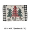 Unique Bargains Christmas Place Mats Plaid Christmas Tree Flax Multicolor 11.8"x17.7" 2 Pcs - 3 of 4