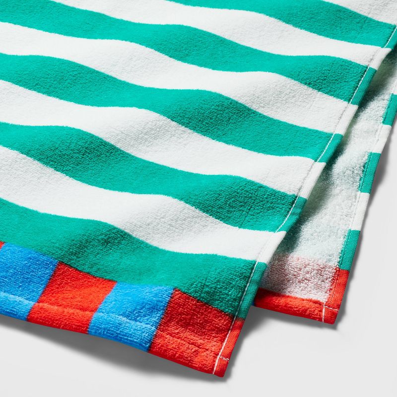 Striped Beach Towel Green/White - Sun Squad&#8482;, 2 of 4