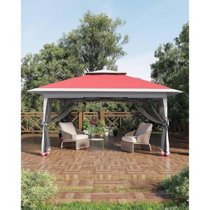 12x12 Canopy Tent, Pop Up Gazebo with Mosquito Netting, Outdoor Gazebo with 4 Sandbags - 1 of 4