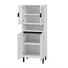 63" Tall Kitchen Pantry Cabinet, Buffet Cupboard Cabinet with Glass Doors, Freestanding Food Pantry Cabinet for Kitchen Living Room and Bathroom - image 2 of 4