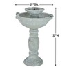 Smart Solar 32.25" Country Gardens intelliSOLAR 2-Tiered Fountain with Remote - Weathered Stone - 3 of 3