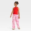 Girls' Hello Kitty Tropical Floral Printed Gauze Pants - Pink - 3 of 3