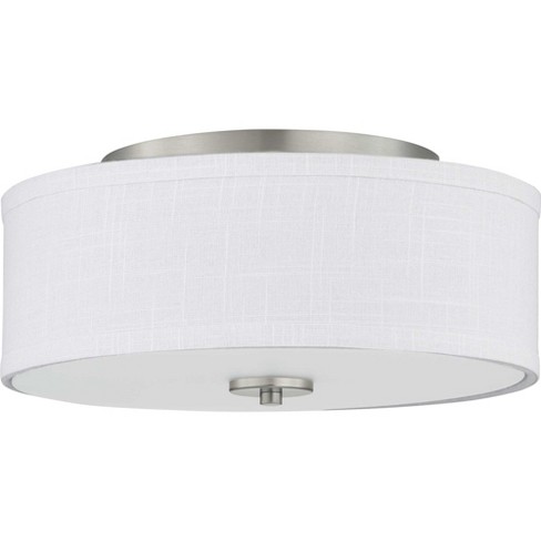 Progress Lighting P350135 30 Inspire Single Light 13 Wide Integrated Led Flush Mount Drum Ceiling Fixture