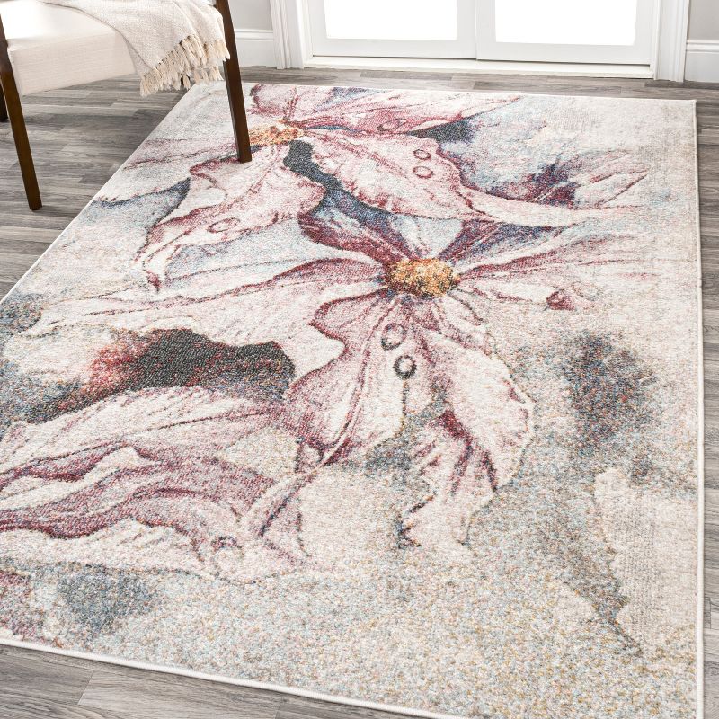 Pastello Modern Abstract Muted Flowers Area Rug - JONATHAN Y, 1 of 12