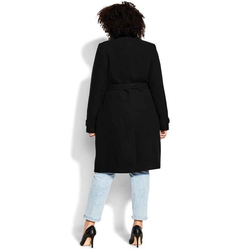 Women's Plus Size So Sleek Coat - black | CITY CHIC, 2 of 4