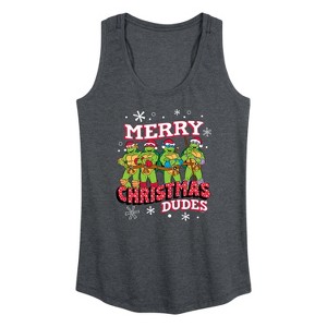 Women's - Teenage Mutant Ninja Turtles - Merry Christmas Dude Graphic Racerback Tank - 1 of 4