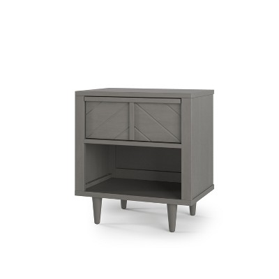 Child Craft Surrey Hill 1 Drawer Nightstand for Nursery or Bedroom, Large Storage Drawer, Made of Sturdy Pinewood, Baby Safe Finish (Lunar Gray)