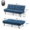 Dyonery 68" Comfy Couch with Adjustable Backrest & Foldable Design Futon Sofa Bed,Convertible Sleeper Sofa for Small Spaces Livingroom Apartment RV - 2 of 4