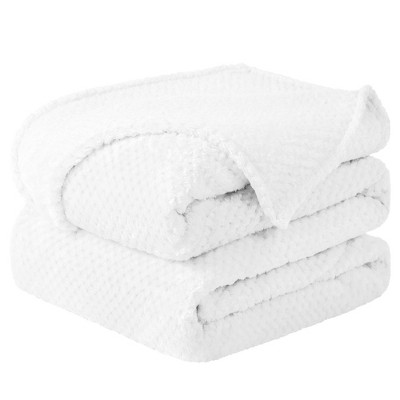 Piccocasa Flannel Fleece Bed Blankets Fuzzy Plush Lightweight Bed Blankets  White 60x78 : Target