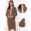 INSPIRE CHIC Women's Long Sleeve Collarless Peplum Blazer and Pencil Skirts Suit Set 2 Pcs - 2 of 4