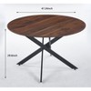 Vynxaria 47.2-Inch Round End Table - Versatile Dining, Office & Coffee Table with Cross Leg Design - 4 of 4