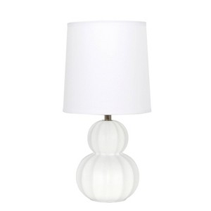 Simple Designs Chic Glow Stacked Double Gourd Ceramic Table Lamp Stylish Off-White Shade - 1 of 4