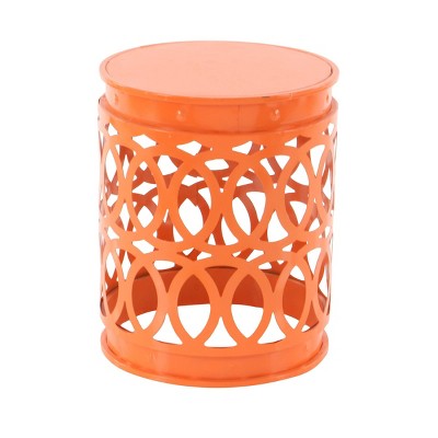 Set of 3 Multicolor Metal Drum Accent Tables