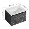 48''/24"/30"W Floating Wall-Mounted Bathroom Vanity with Unique Pattern Finish & Soft-Close Cabinet Door 4S - ModernLuxe - 4 of 4