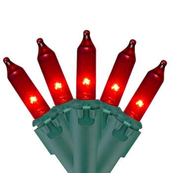 Northlight 50ct Mini String Lights -Red - 10.2' Green Wire