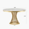 47'' Modern High Gloss Faux Marble Round Dining Table with Stainless Steel Base, Contemporary Kitchen or Dining Room Table – The Pop Home - 4 of 4