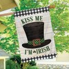 Kiss Me I'm Irish Hat St. Patrick's Day House Flag Rustic 28" x 40" Briarwood Lane - 4 of 4