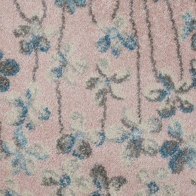 Bohemian Blossom Pink Floral Soft Viscose Area Rug