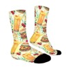 Burger Juices And Fries Women Printed Crew Socks Funny Funky Socks Soft Polyester Novelty Gifts for Artists Men - 3 of 4