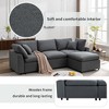 CLIHOME Down Filled Upholstery Convertible Sectional Sofa, L Shaped Couch with Reversible Chaise - 4 of 4