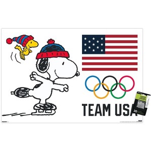 Trends International Team USA x Peanuts – Snoopy Olympic Figure Skating Unframed Wall Poster Prints - 1 of 4